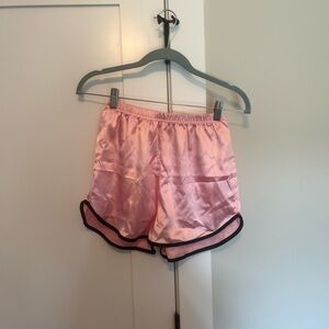 Pink Satin Women's Shorts